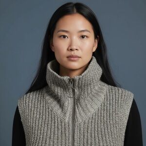 BCBGMaxAzria Sleeveless Knit Cardigan with Metallic Threads